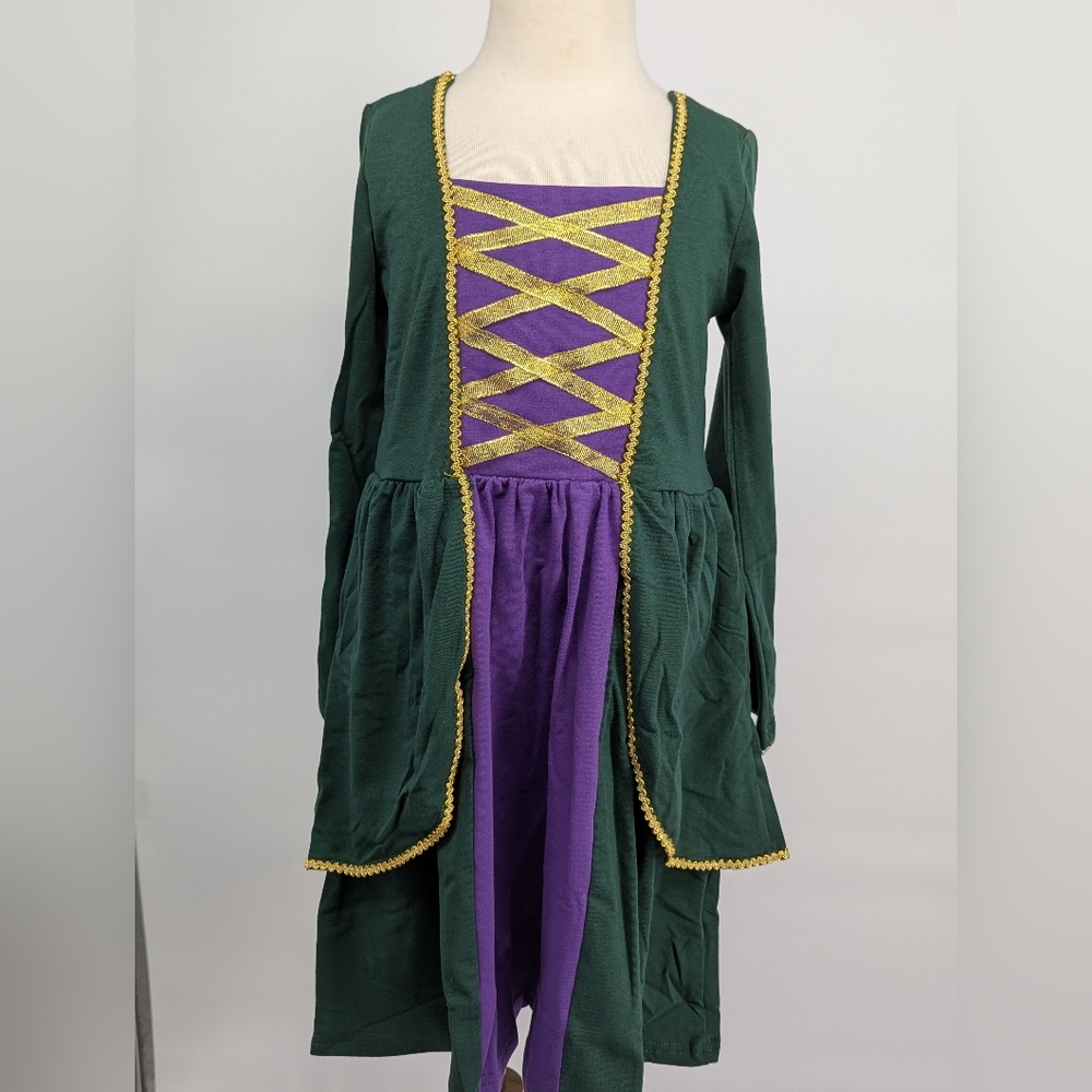New dress girl costume hocus pocus winifred Witch Halloween child size 4 5 6 8